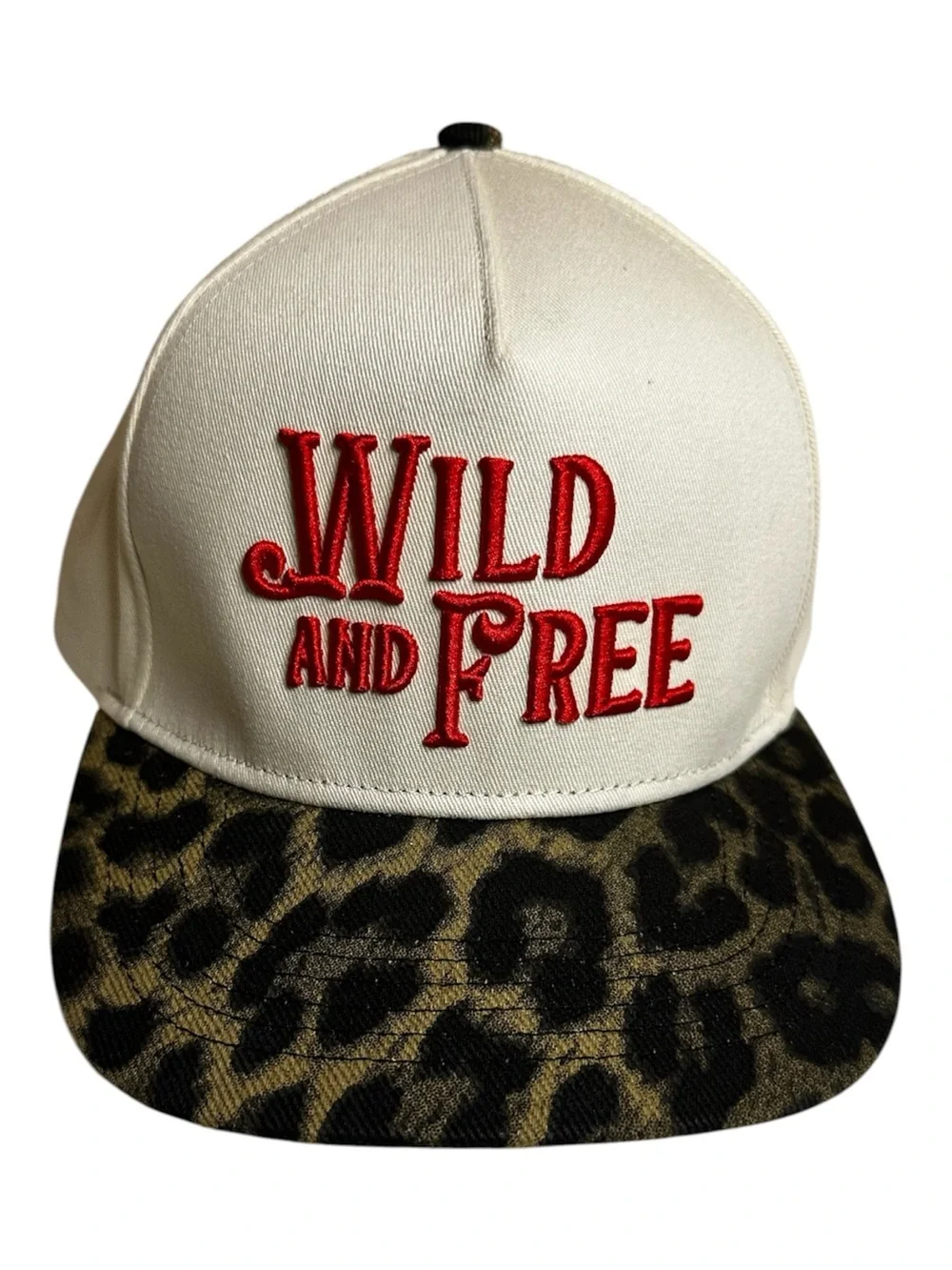 Social Statement Wild And Free Leopard Print SnapBack Trucker Hat Cap